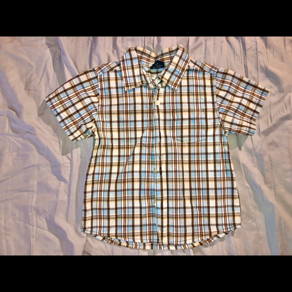 Boys Blue and Red Plaid Shirts